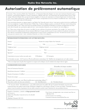 Autorisation de prélèvement automatique