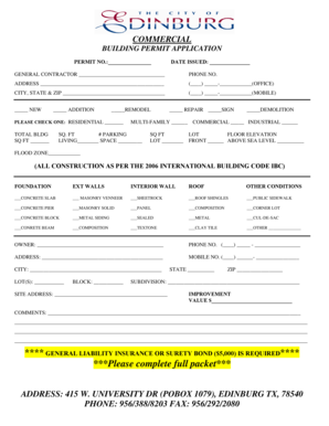 Commercial Building Permit Application