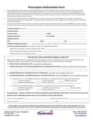 Prescription Authorization Form