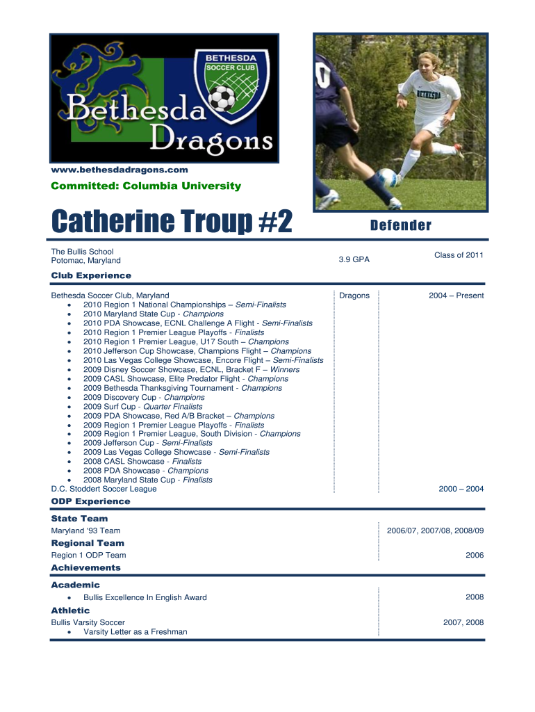 Soccer Player Profile Template Fill Out Sign Online DocHub