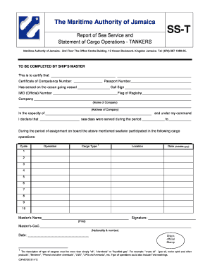 Report of Sea Service and Statement of Cargo Operations