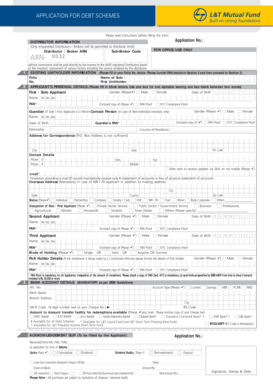Debt Schemes Application Form
