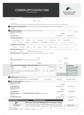 Common Application Form