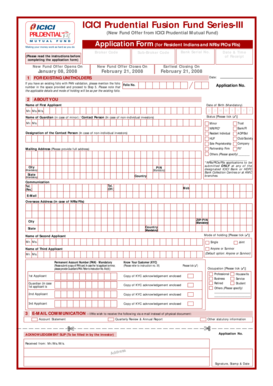 ICICI Prudential Fusion Fund Application Form