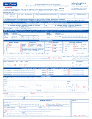 Reliance Yearly Interval Fund Application Form