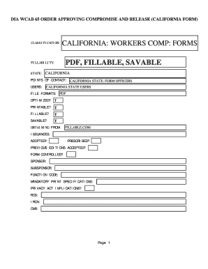 General information about california - order approving compromise and release