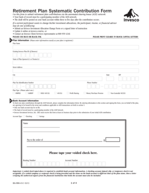 Retirement Plan Systematic Contribution Form