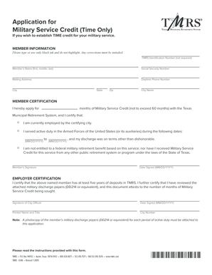Application for Military Service Credit
