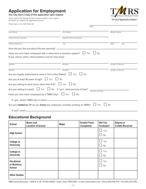 TMRS Application for Employment