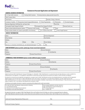 Commercial Account Application and Agreement