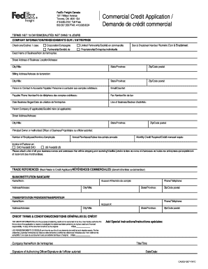 FedEx Freight Canada Commercial Credit Application