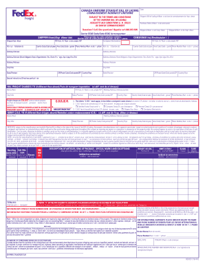 Canada Uniform Straight Bill of Lading