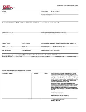 Combined Transport Bill of Lading