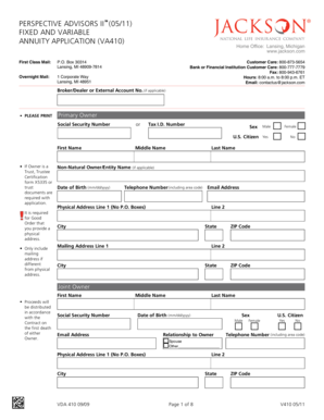 Annuity Application VA410