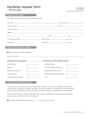 Hardship Request Form