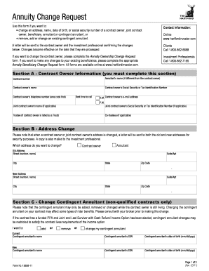 Annuity Change Request Form