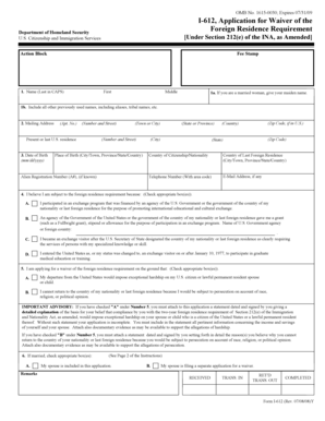 I-612 Waiver Application