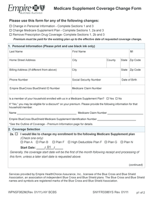 Medicare Supplement Coverage Change Form