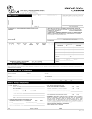 Standard Dental Insurance Claim Form
