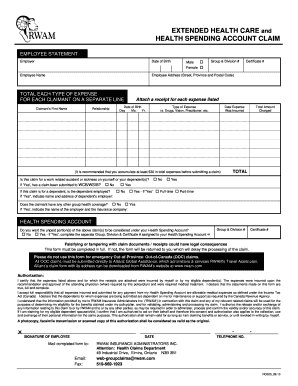 Extended Health Care Claim Form