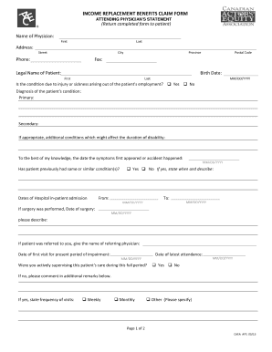 Income Replacement Benefits Claim Form