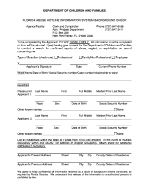 Florida Abuse Hotline Background Check Form