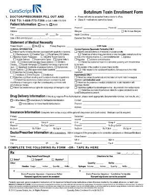 Botulinum Toxin Enrollment Form