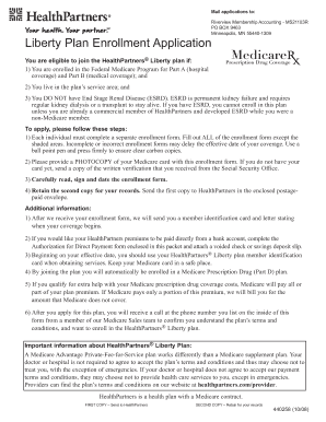 HealthPartners Liberty Plan Enrollment Form