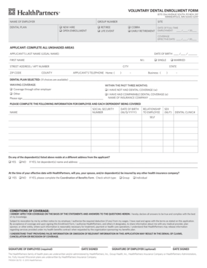 Voluntary Dental Enrollment Form