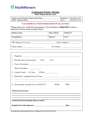 DME Medical Review Form