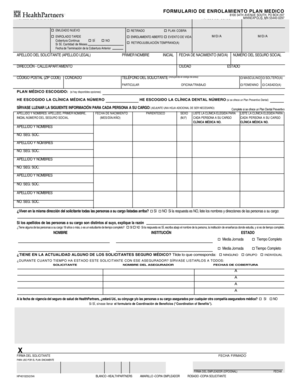 Formulario de Enrolamiento Plan Medico