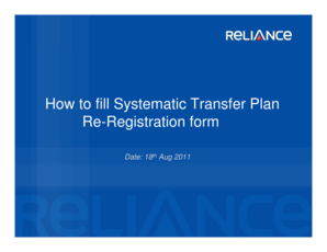 Systematic Transfer Plan Re-Registration Form