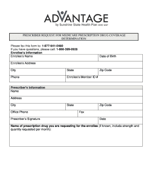 Medicare Prescription Drug Coverage Determination Form