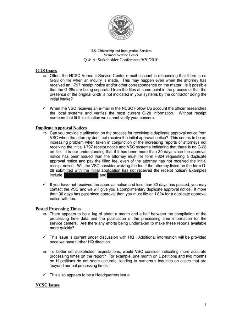 Stakeholder Conference Q and A Preview on Page 1