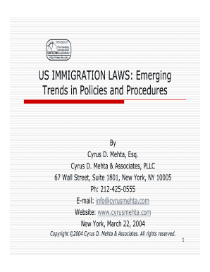 US IMMIGRATION LAWS: Emerging