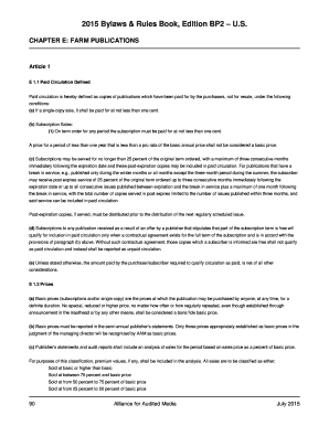 2015 Bylaws and Rules Book, Edition BP2 U