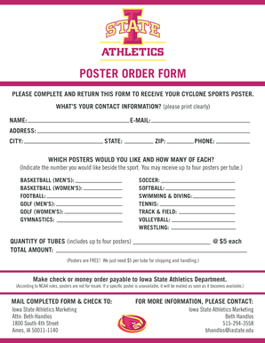 Cyclone Sports Poster Order Form