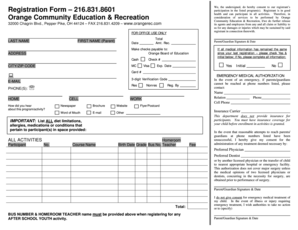 Orange Community Education Registration Form