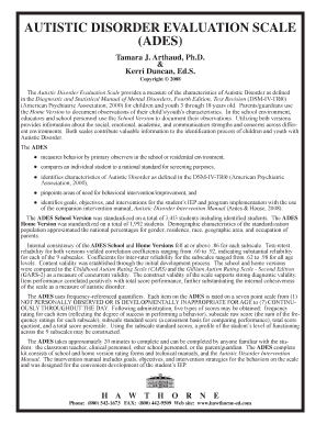 Autistic Disorder Evaluation Scale (ADES)
