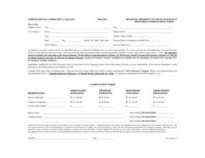 Northampton Community College Student Insurance Enrollment Form