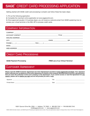 Sage Credit Card Processing Application