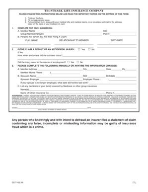 Trustmark Life Insurance Claim Form