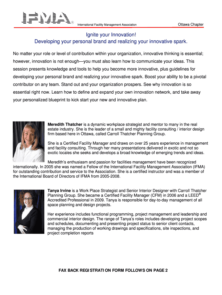 FAX BACK REGISTRATION FORM Preview on Page 1