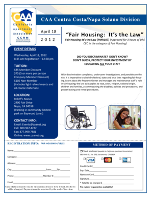 Wednesday, April 18, 2012 Fair Housing Course in Napa - Naylor