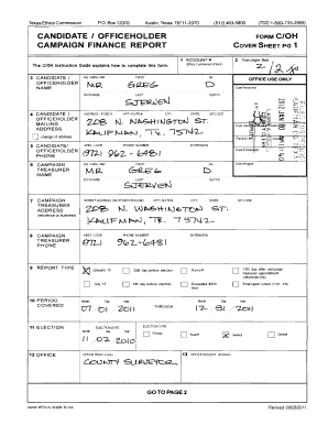 Texas Campaign Finance Report