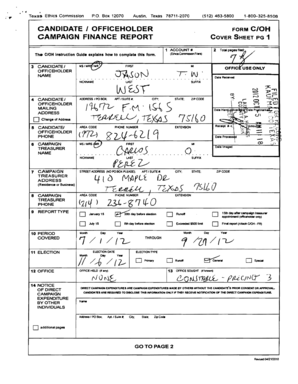 Texas Ethics Commission Campaign Finance Report