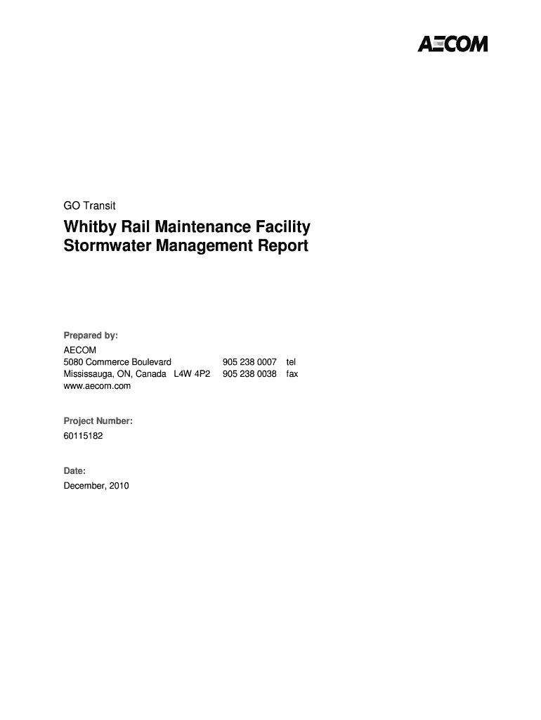 Whitby Rail Maintenance Facility Stormwater bb - GO Transit Preview on Page 1