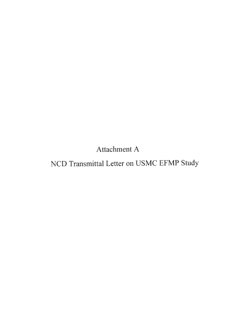 NCD Transmittal Letter on USMC EFMP Study Preview on Page 1