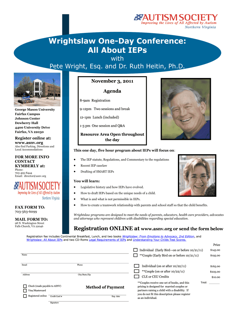Wrightslaw One-Day Conference: All About IEPs Preview on Page 1