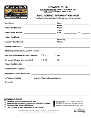 Band Submission Form